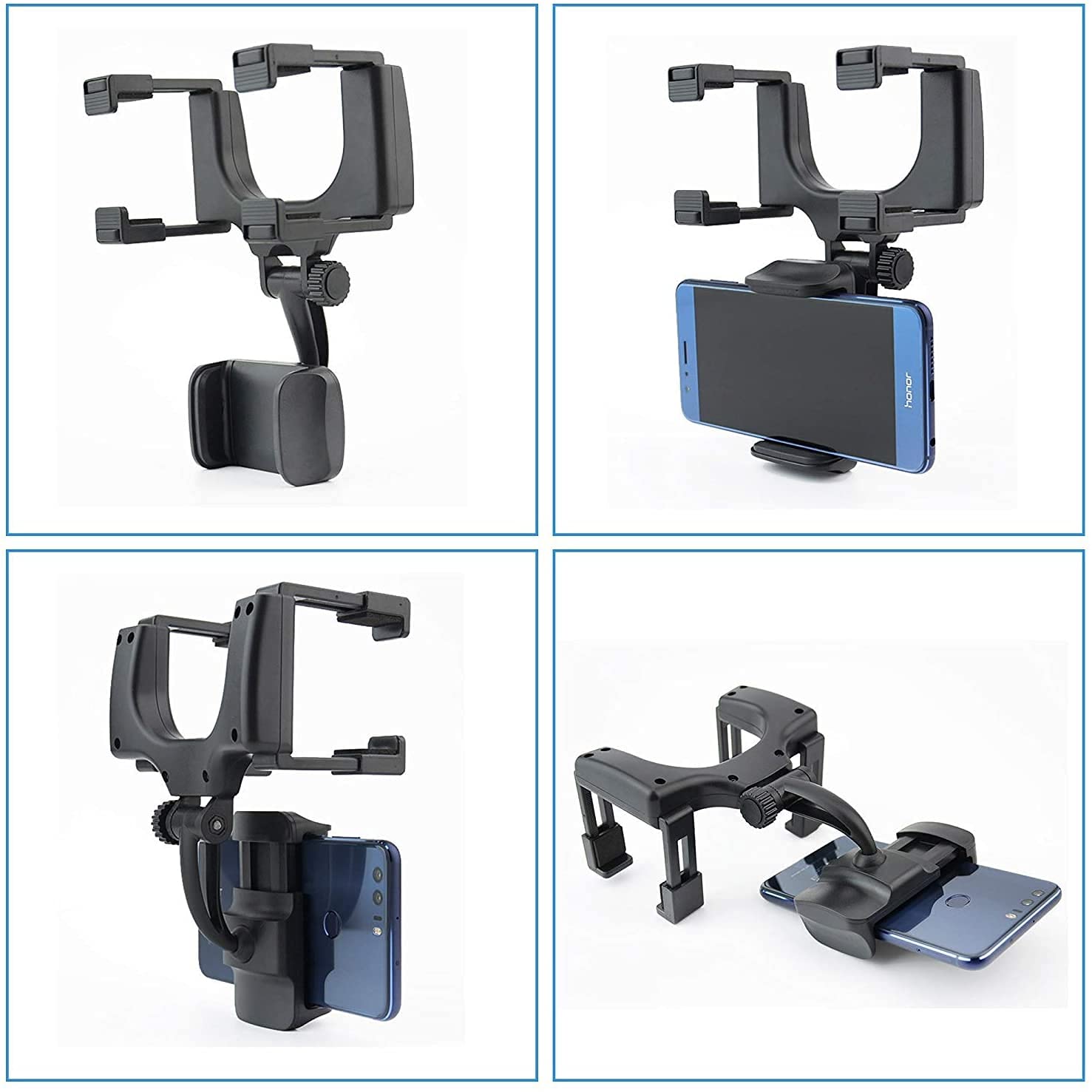 JJJ Staffa Universale del Telefono Smart Phone Auto Vista Posteriore Specchietto Bracket Bracket Camion Car Staffa Staffa Adatto for GPS/PDA / MP3 / MP4 (Nero)