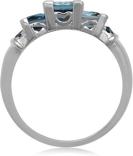 Miniatura 3 de Silvershake - Anillo de plata de ley 925 con forma cuadrada de 3 puntas