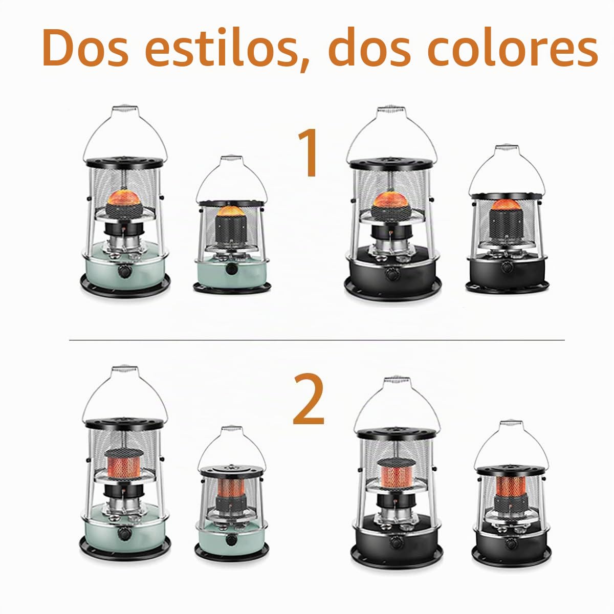 Estufa Parafina Interior, 9000 BTU/H Estufa De Parafina para Casa, Parafina para Estufas 4.5L, Terraza Cubierta De Campamento Interior Y Exterior,Negro,B