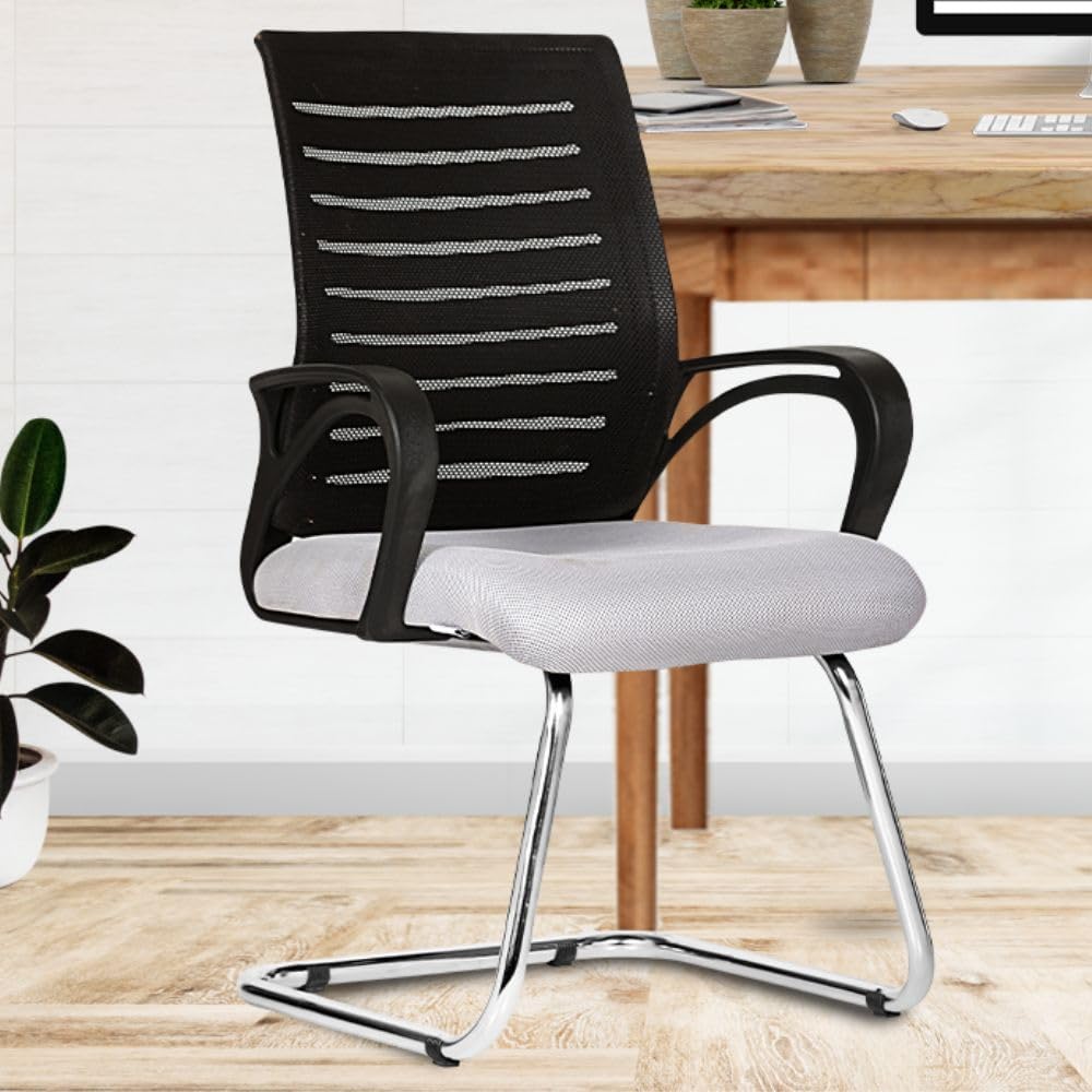 Da URBAN® Tulip Mid Back Mesh Visitor Chair | Heavy Duty Metal Frame | Office Visitor/Study/Waiting Room Sitting Chair| Professional Look Ergonomic Chair (Grey) (1 pc) (B096KJ9XNC) Amazon Price History, Amazon Price Tracker