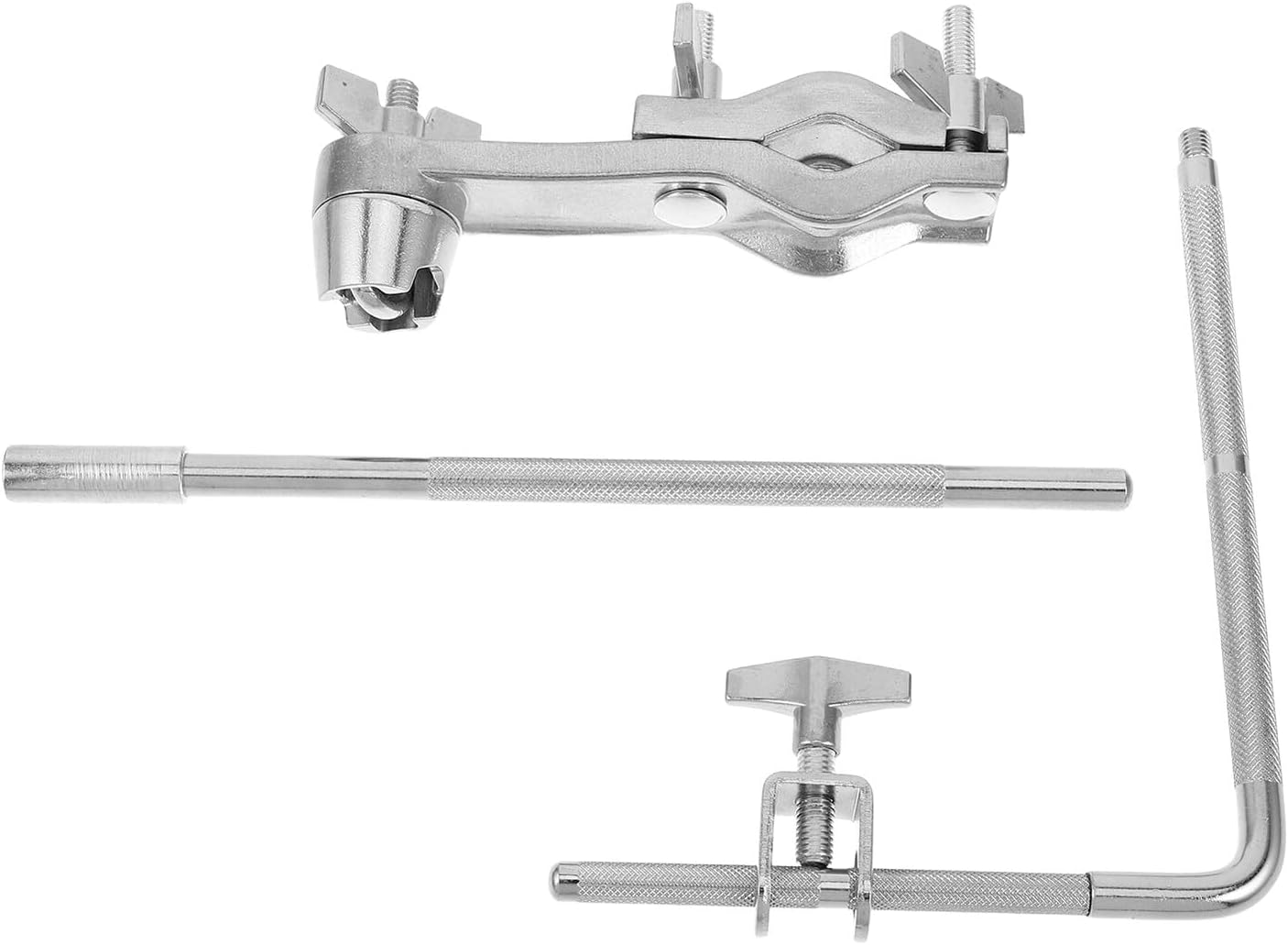ABOOFAN Percussion Cowbell Mounting Clamp with L-Rod and Lock Metal Drum Hardware Expansion Bracket for Jazz Drum Rack Universal Cowbell Holder Accessory