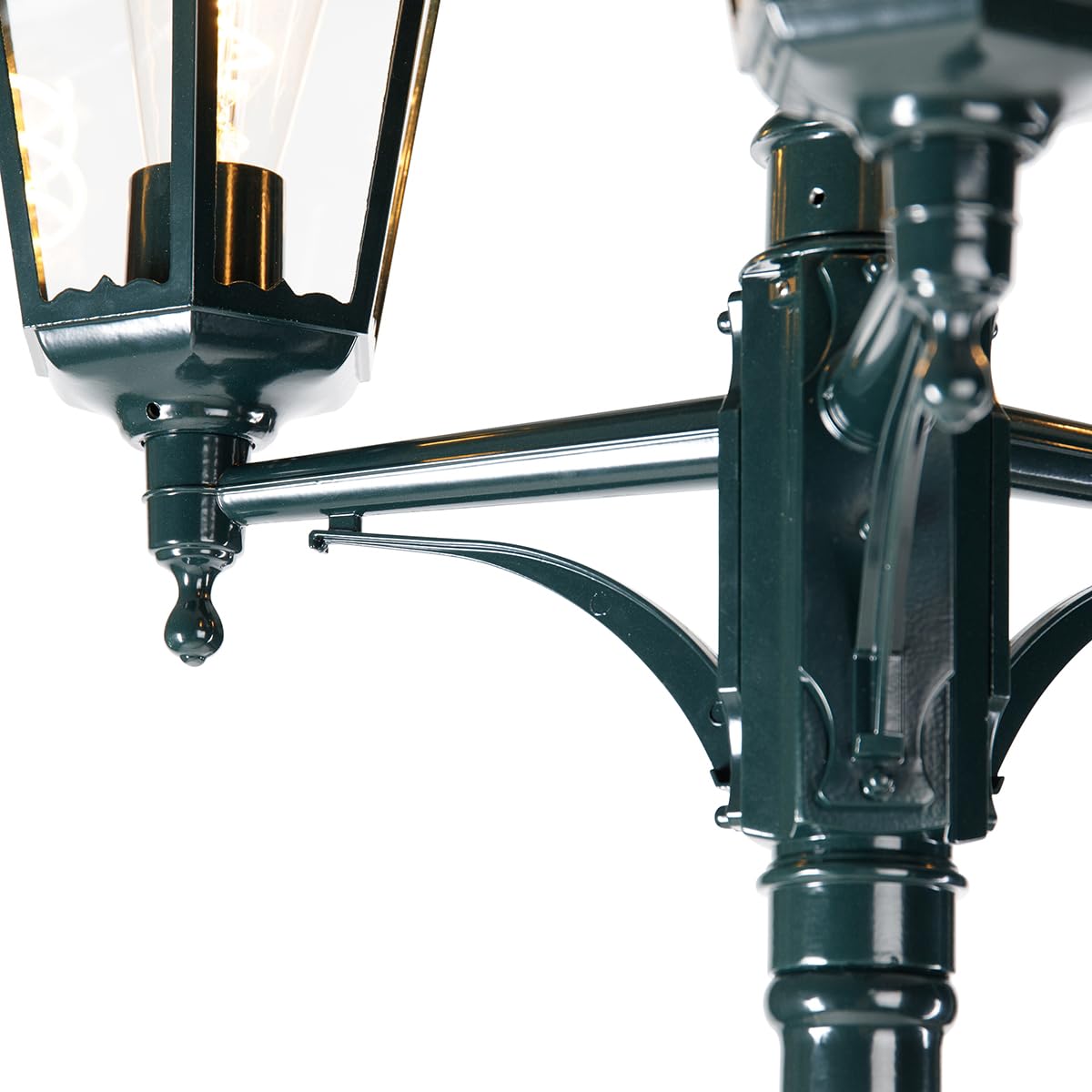 Qazqa Clásico/Antiguo Farol rústico para exterior verde oscuro 3 luces IP44 - New Orleans Aluminio/Vidrio Alargada Adecuado para LED Max. 3 x 60 Watt