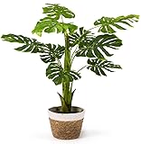 Dulud Garden Monstera Artificial Grande 110 cm – Planta Decorativa para Salón Moderno, Fácil Mantenimiento