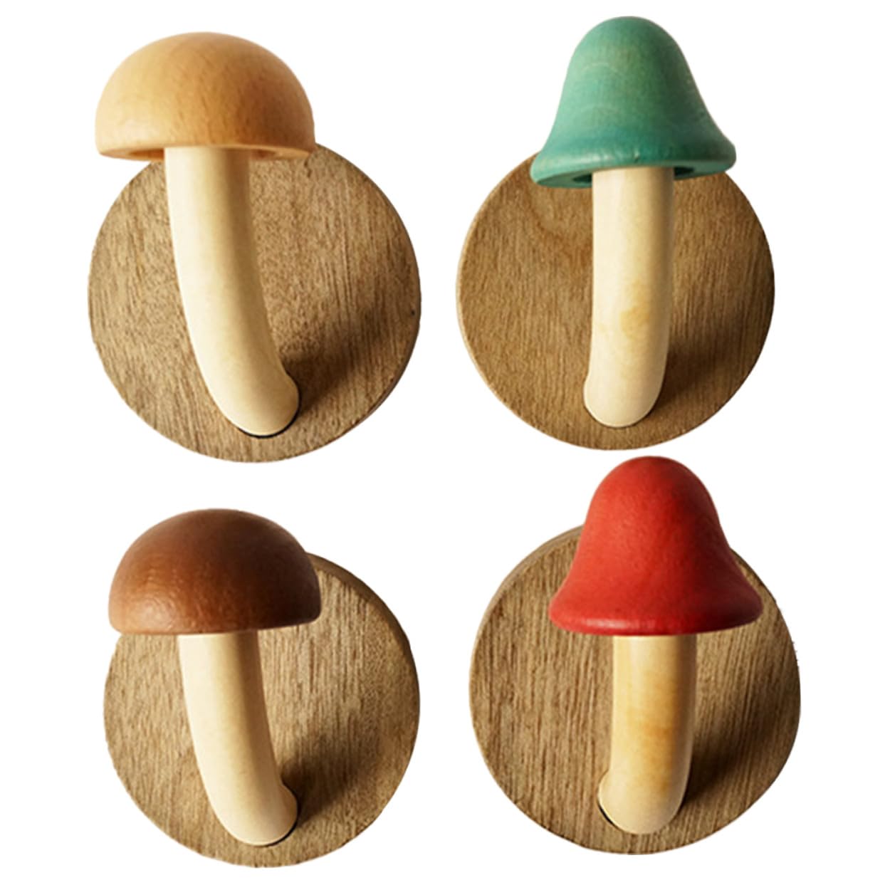 Crochets muraux en bois dans l'entrée : rangez vos clés avec ces 4 champignons déco Lurrose
