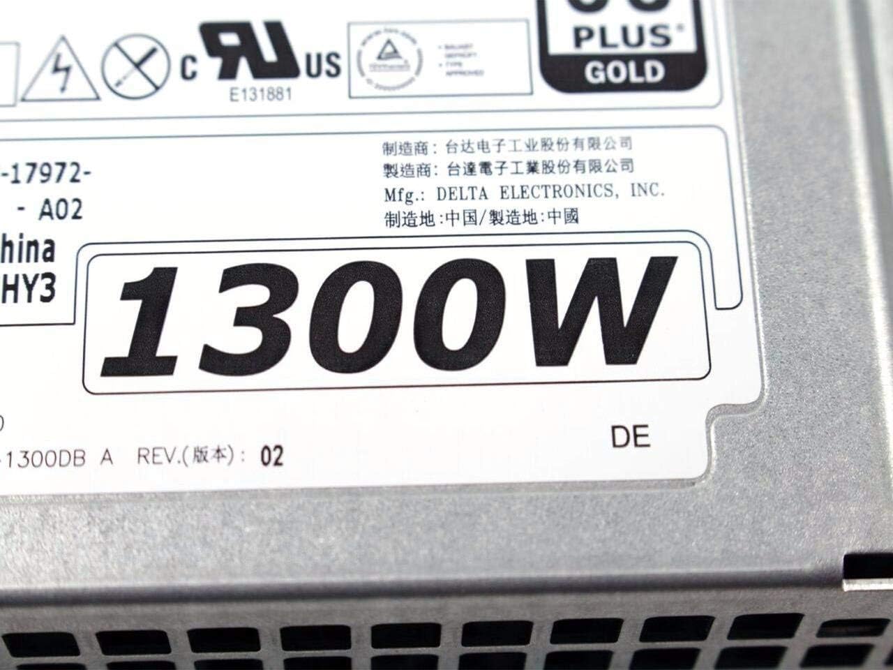 Dell Precision T7600 T7610 1300W 2 Fan 100-240V Power Supply Unit PSU D1300EF-00 0H3HY3 CN-0H3HY3 6MKJ9 MF4N5 (Renewed)