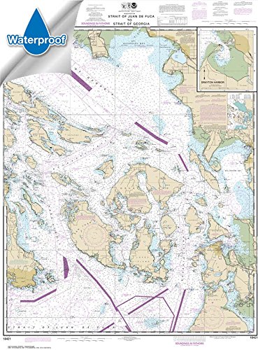 Paradise Cay Publications, Inc. NOAA Chart 18421: Strait of Juan de Fuca to Strait of Georgia; Drayton Harbor 34.9 x 47.3 (Waterproof)