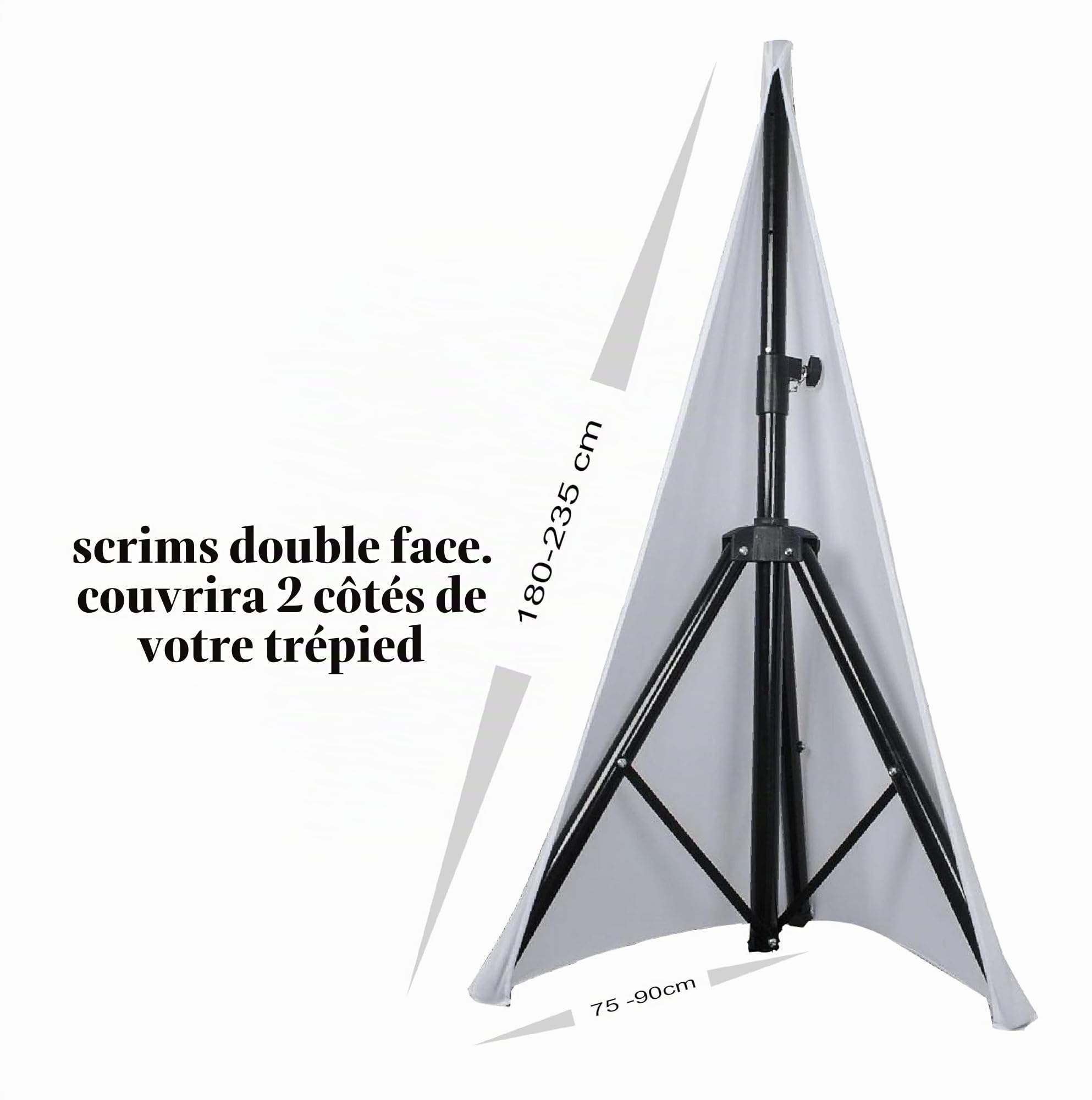 Paire de Housse XL pour trepieds de Haut-parleurs/Jeux de Lumiere en élasthanne Extensible, Housse pour trépied, Double Face … (Blanc)