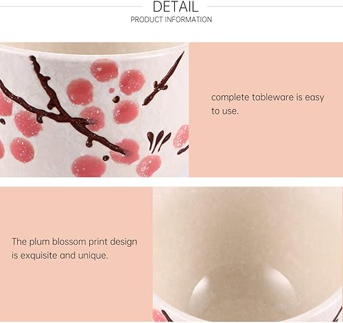 Miniatura 8 de Hemoton Juego de vajilla de cerámica de 6 piezas, vajilla de cerámica japonesa para el hogar, servicio de cocina, una persona (rojo)