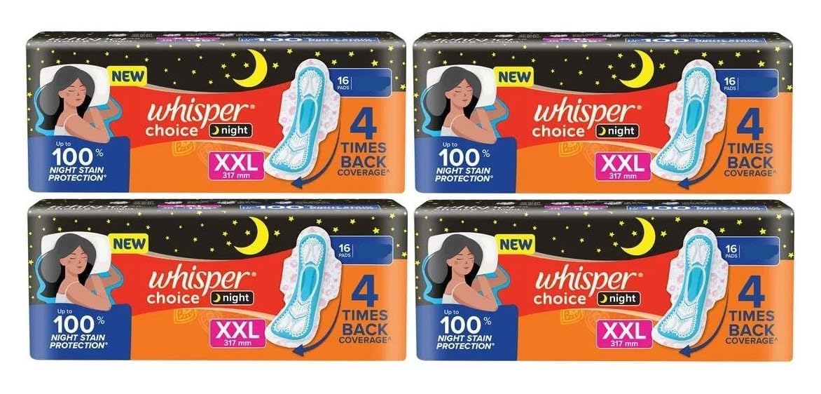 Whisper Ultra Overnight Sanitary Pad For Women With Wings - XXL Plus, 16x4 Pads (B0D2774986) Amazon Price History, Amazon Price Tracker