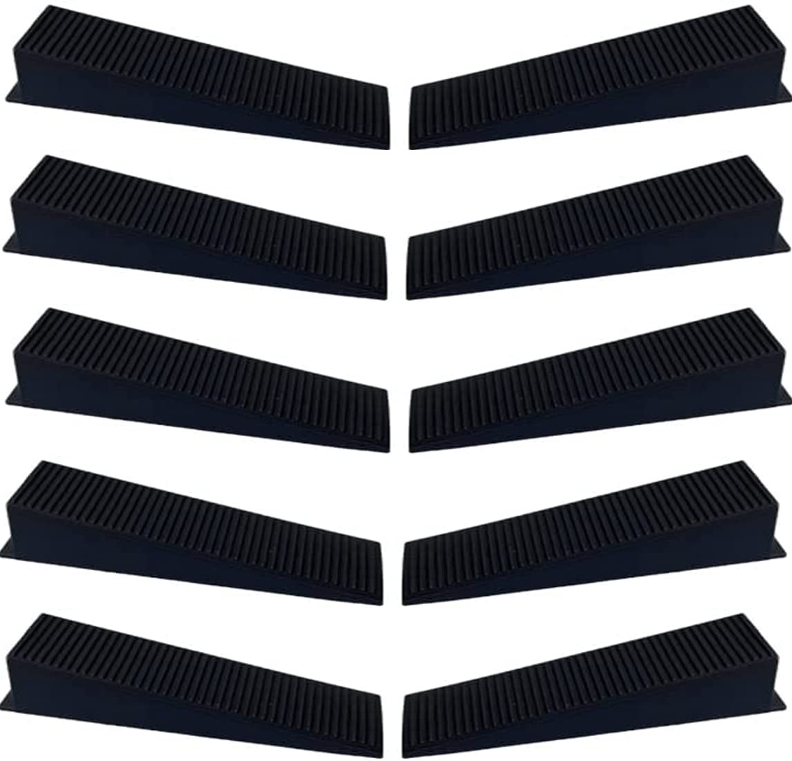 Door Stoppers Door Wedges - Pack of 10 - Black