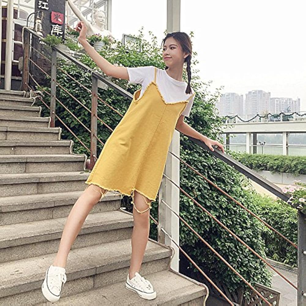 bibiy デニムワンピース Amazon.co.jp: (huanggu)フアングーデニムワンピース デニム