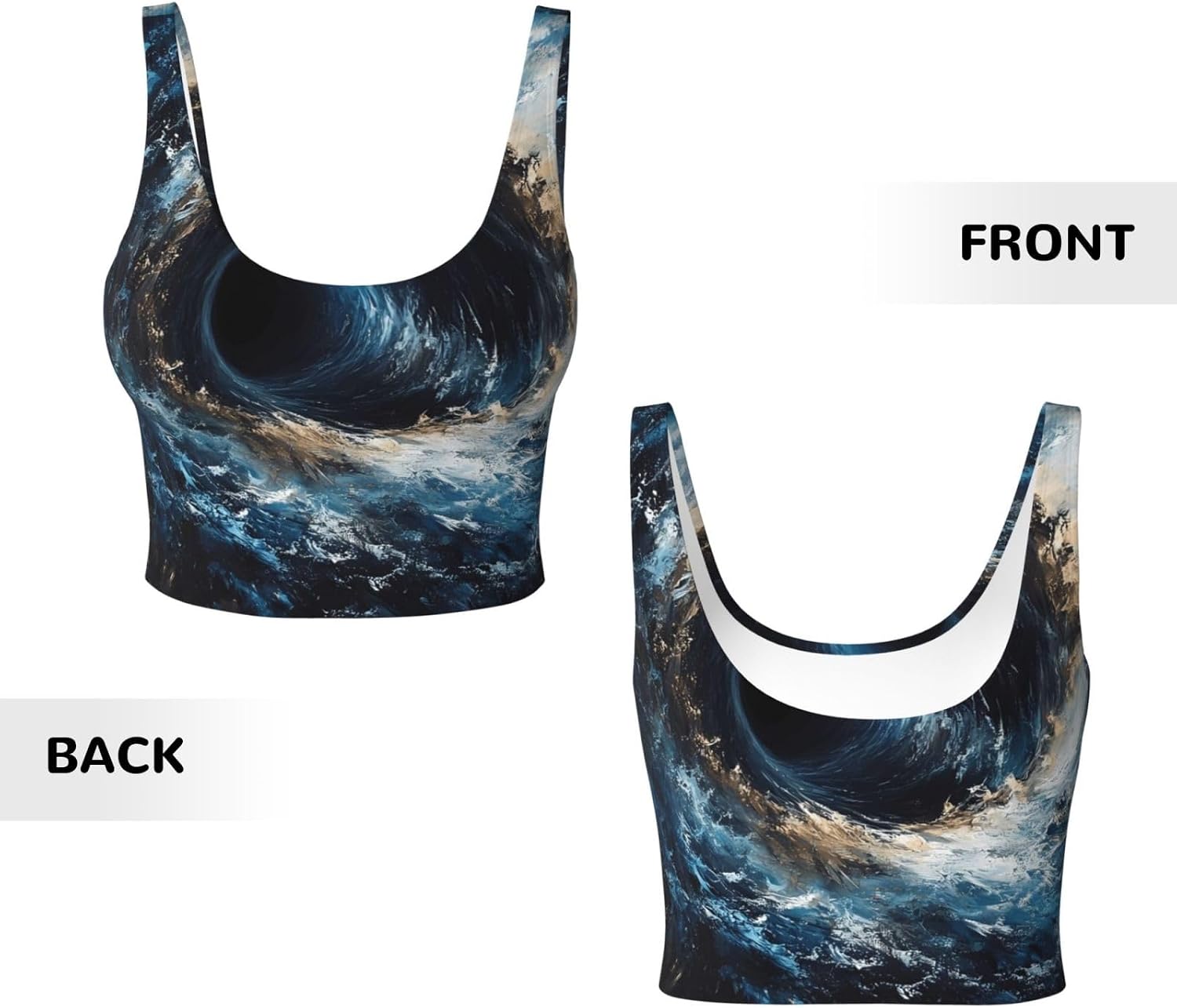 Women's Sports Vest Deep Vortex Printing Soft, Comfortable, Lightweight, and Breathable