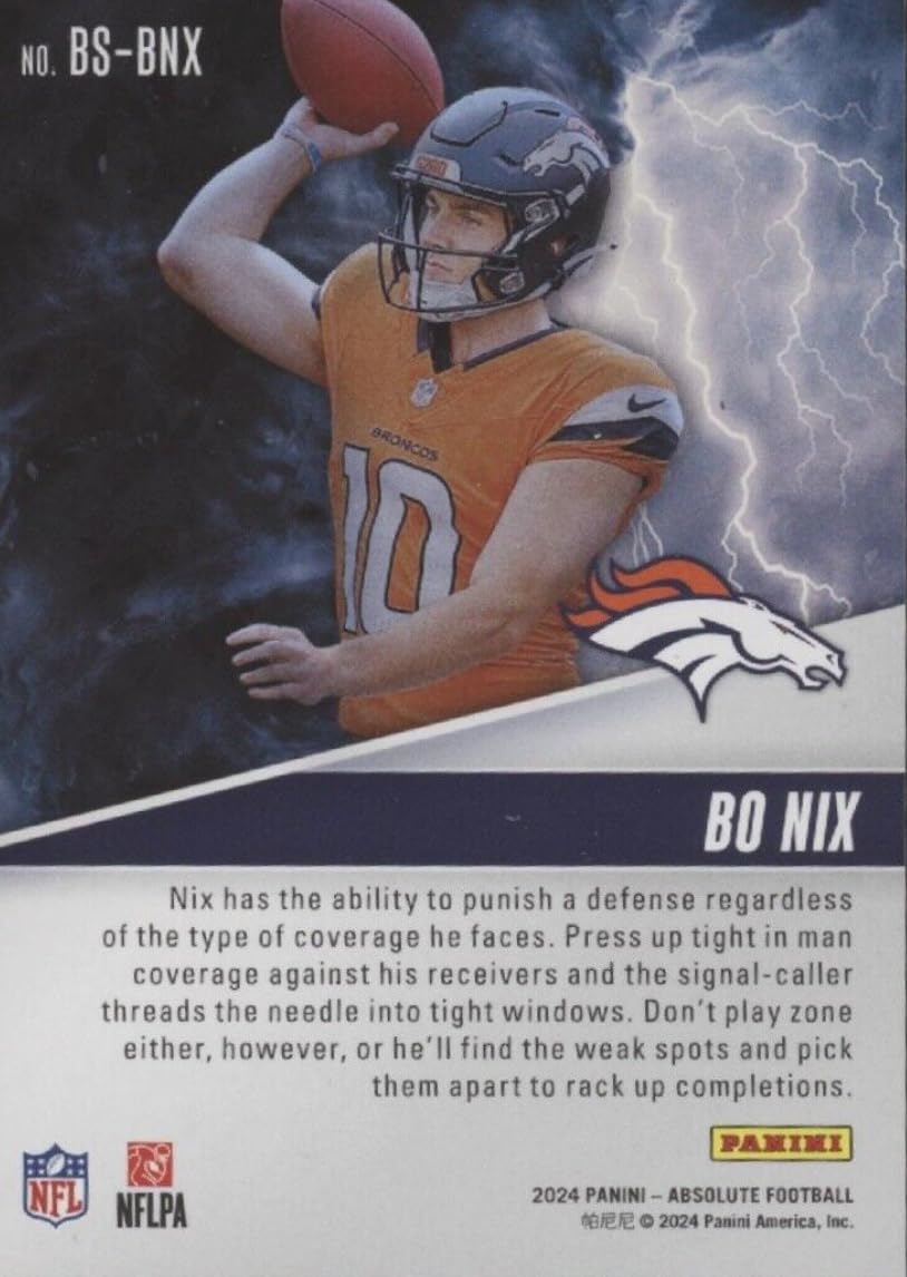 Amazon.com: 2024 Panini Absolute Bo Nix #BS-BNX By Storm Denver