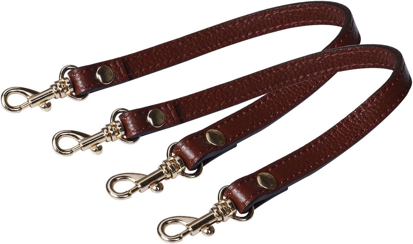 VanEnjoy Pair Full Grain Leather Replacement Strap for Handbags Clutch -16“Long,0.47" Wide