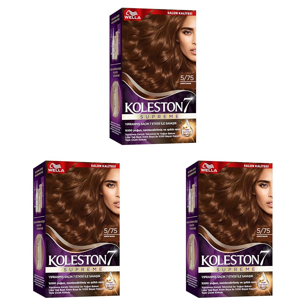 Wella Koleston Supreme Kit 5/75 Çekici Bakır (3 paketi)