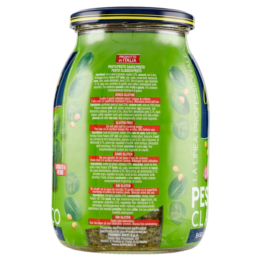 Italian Gourmet Pesto Classico Salsa Professionale 3 x 980g, Basilikum grün