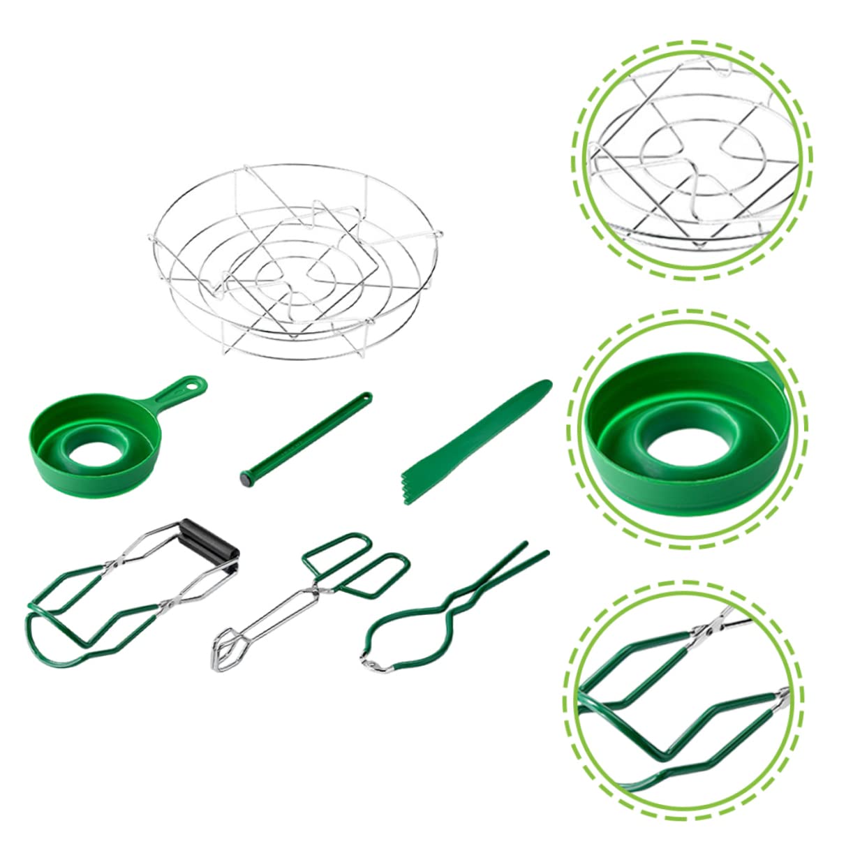 DECHOUS 7stücke Einmachgläser Mit Deckel -konserven-Set Konserven-Rack Einmach-Trichter Glasheber Werkzeugset Für Einmachzubehör