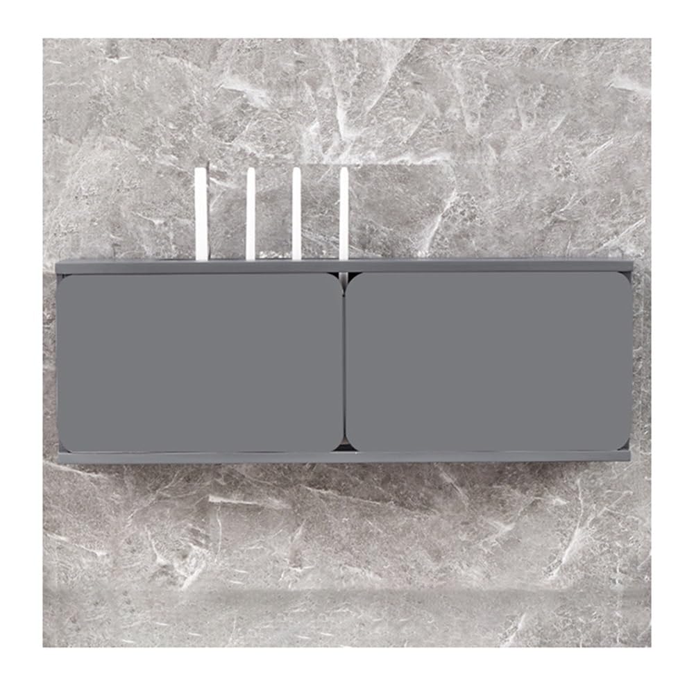 Routeur Wi-Fi Boîtier Rangement Bois - Cache-Câble Mural XPLKQXE 80cm pour Box Internet