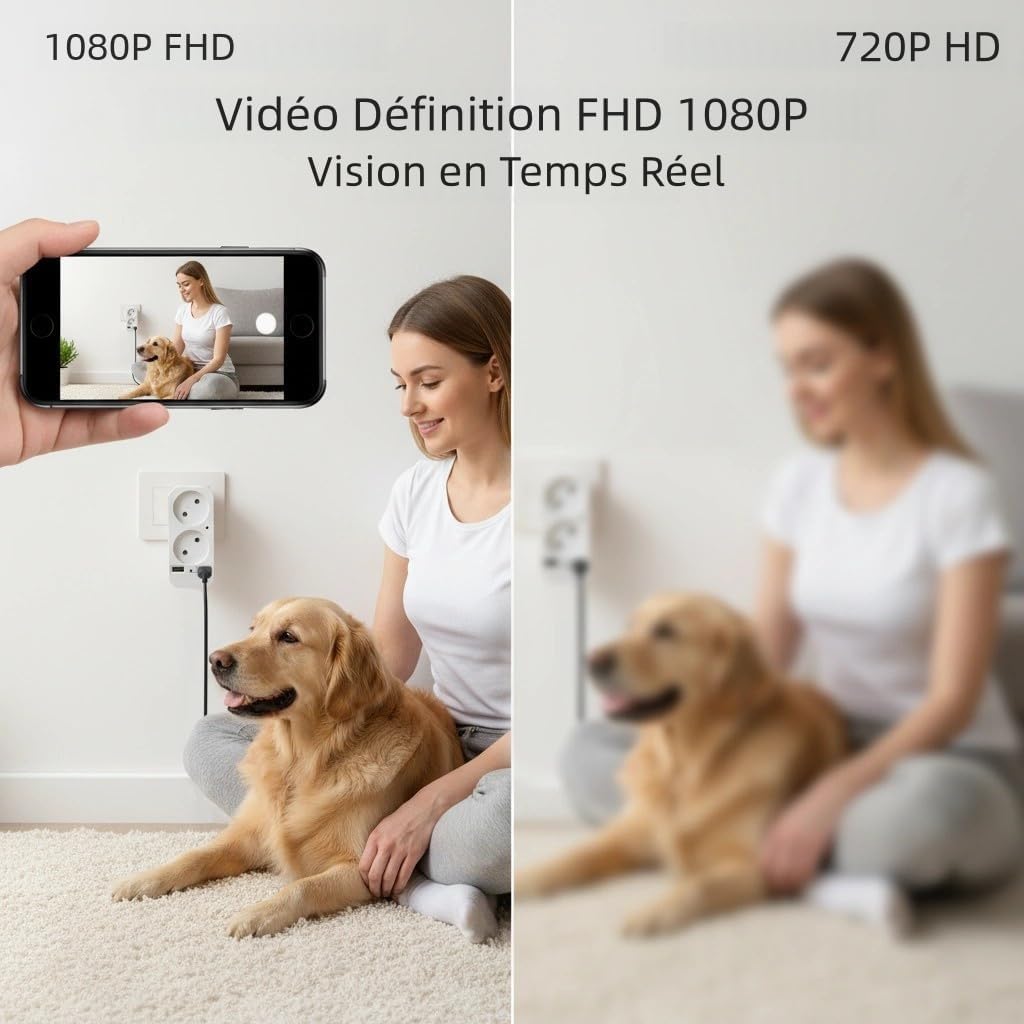 ULar 1080P Mini Cámara Enchufe WiFi Monitor Interior USB A/C | Almacenamiento Local, Uso Interno Y En La Oficina, Modos Wi-Fi Y Punto De Acceso (Ap), Visualización Remoto