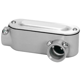 OHLECTRIC Heavy Duty Aluminum EMT Set Screw Conduit Body LL-Type - 2 Service Entrance Elbow Conduit Bodies, Durable Conduit Fitting, Rustproof, Cover & Gasket Included Conduit Body Fitting