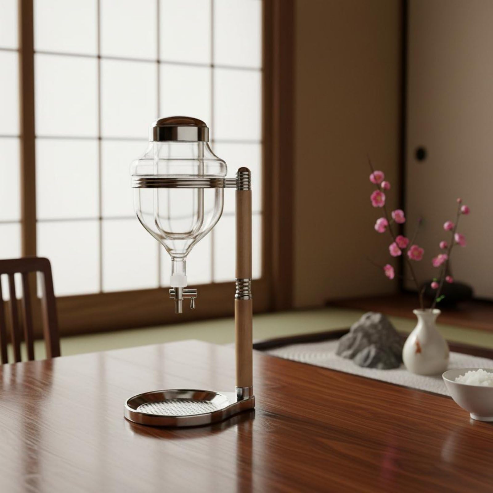 MagiDeal Sake Servidor Jarra de Borosilicato Bebidas Vasija de Cristal con Función de Refrigeración sin Diluir Adecuada para Hostelería Familiares, Maceta Cabeza Dragón Silv