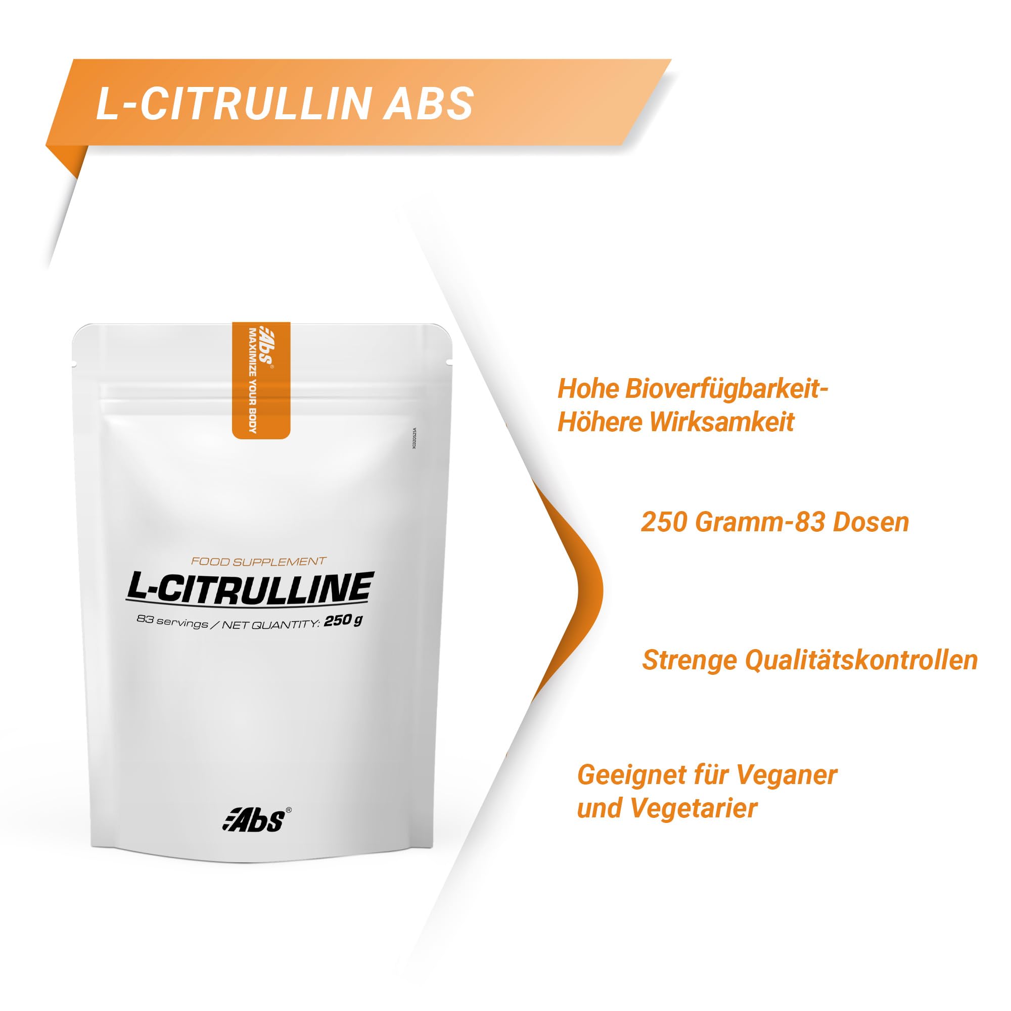 L-CITRULLIN PULVER * 83 Portionen / 250 g * Für Veganer geeignet