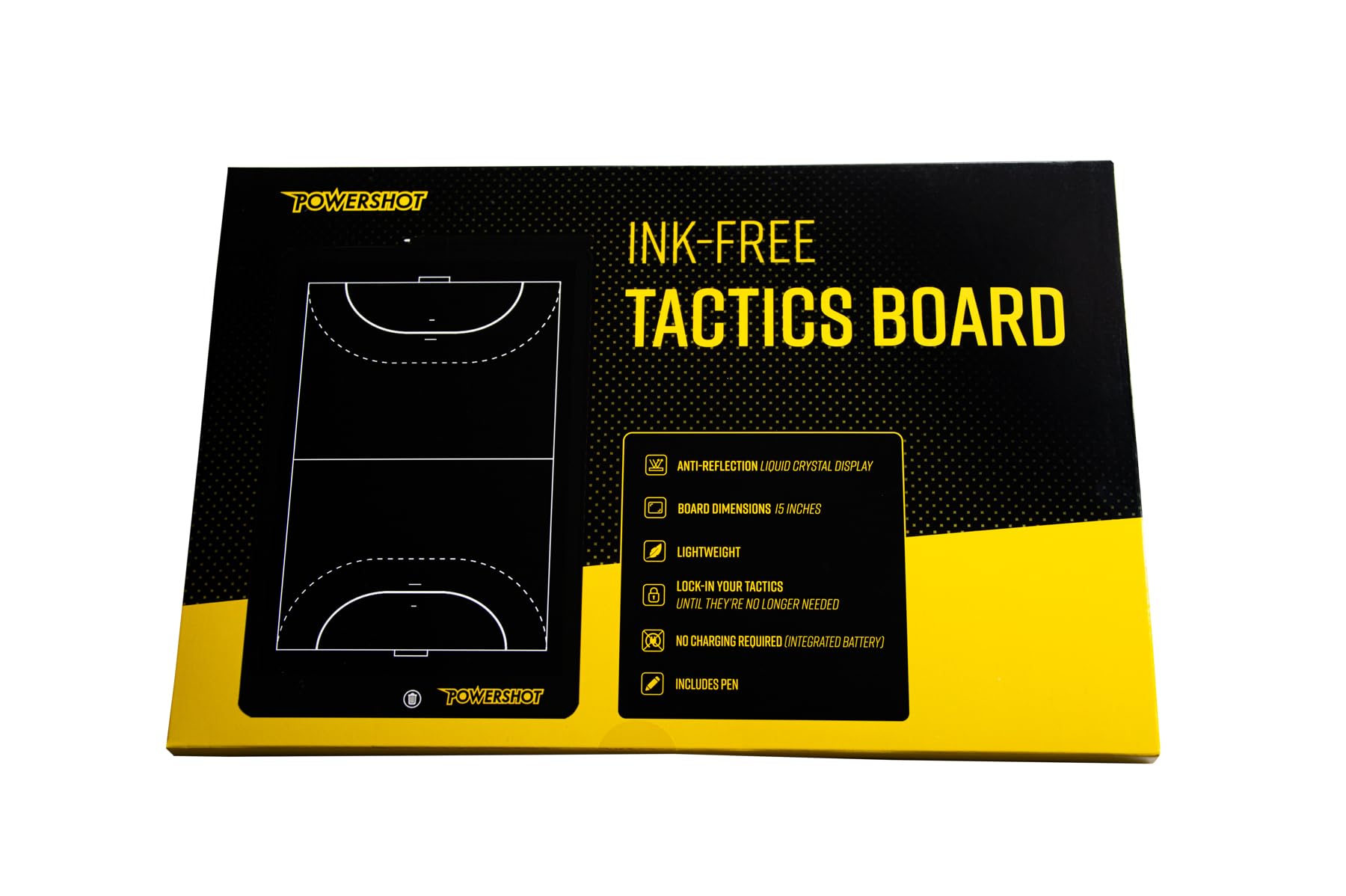 POWERSHOT Tableta/Pizarra táctica Eco-Responsable (sin Tinta) para Hanball - Balón Mano