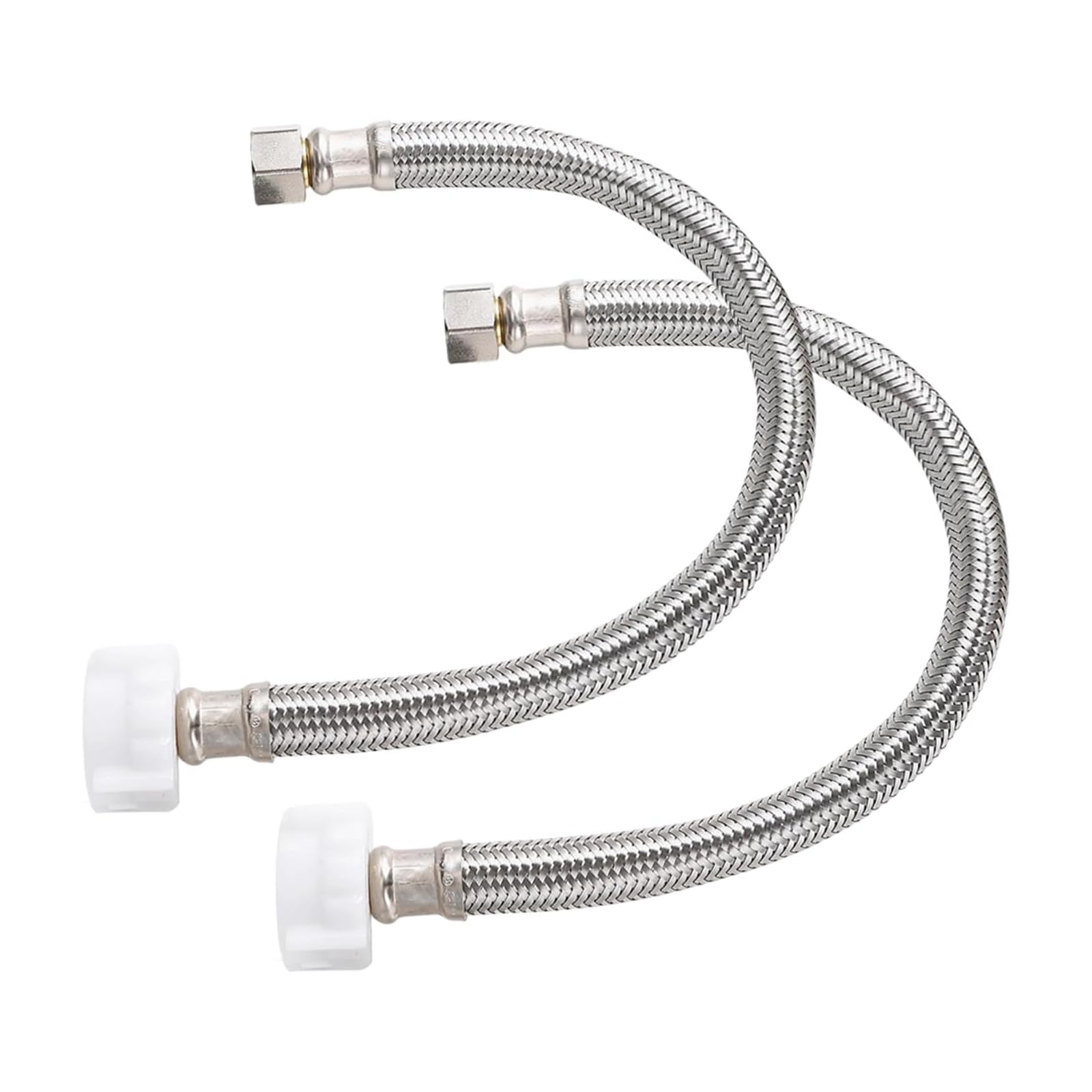 2pcs Stainless Steel Braided Hose Cold Hot Water Pipe Toilet Faucet Connection Pipe Garden Waters Connection Toilet Water Line
