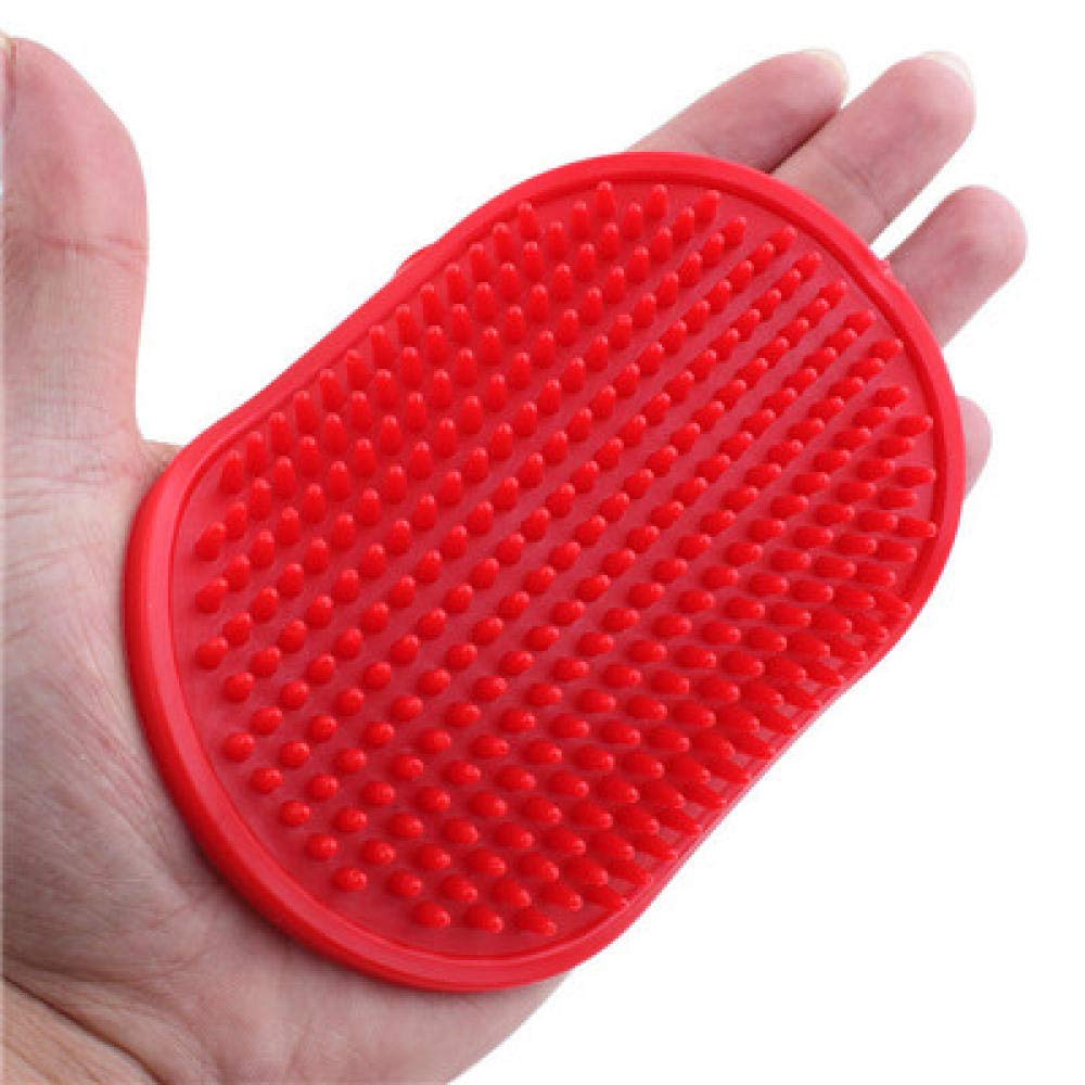 Pet Comb Soft Rubber Dog Bath Brush Comb Cleaning Massage Grooming Cat Brush Pet Supplies 3Pcs Red