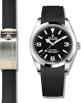 Crafter Blue RS01 カーブエンド ラバーストラップ 腕時計バンド 40mm ロレックス サブマリーナー エクスプローラー エクスプローラー II GMT Master GMT Master II デイトナ ヨットマスターに対応