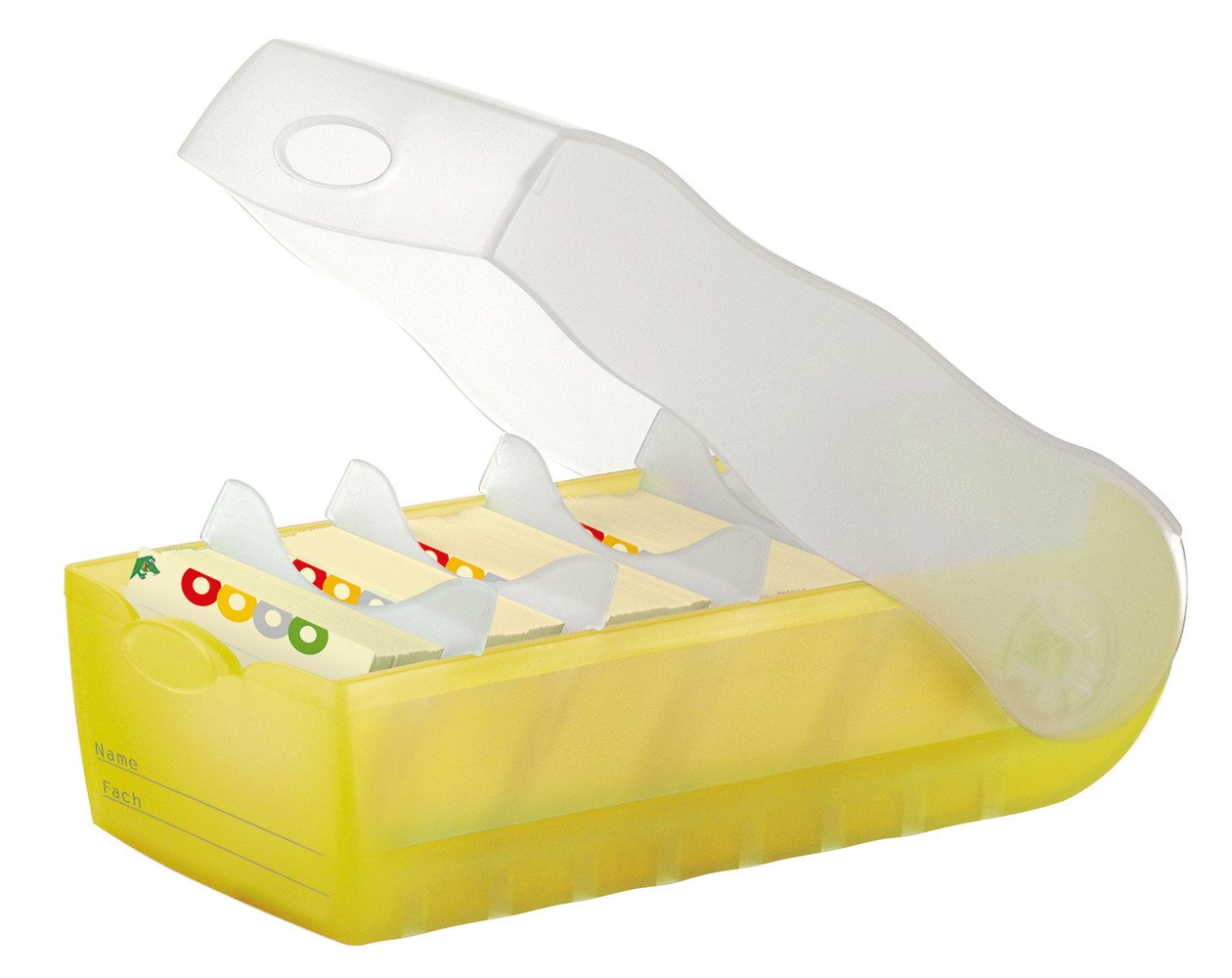 HAN Lernkarteibox CROCO 997-643, DIN A7 quer in Transluzent/Blau/Karteikasten für regelmäßiges Vokabeln lernen dank 5-Fächer-Lernsystem/Idealer Schulbedarf (Alle 8 Farben)