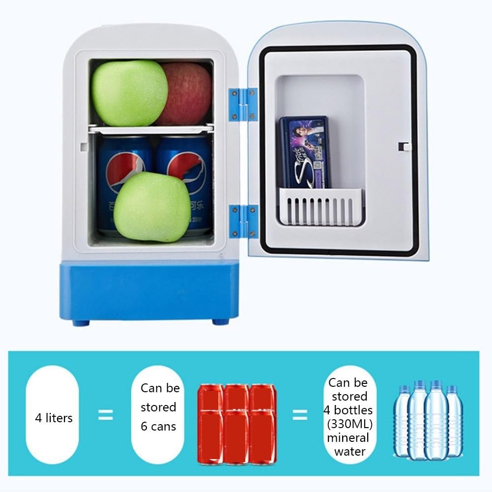Mini Frigo 4L Auto Casa AC DC Raffreddatore Riscaldatore Cosmetici Bevande