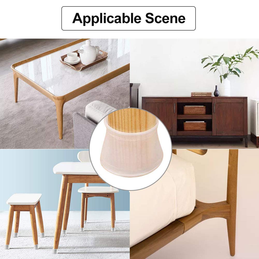 16 Coprigambe Per Sedie E Tavoli In Silicone Con Feltro - Antigraffio E Antiscivolo Per Pavimenti - Foto 3