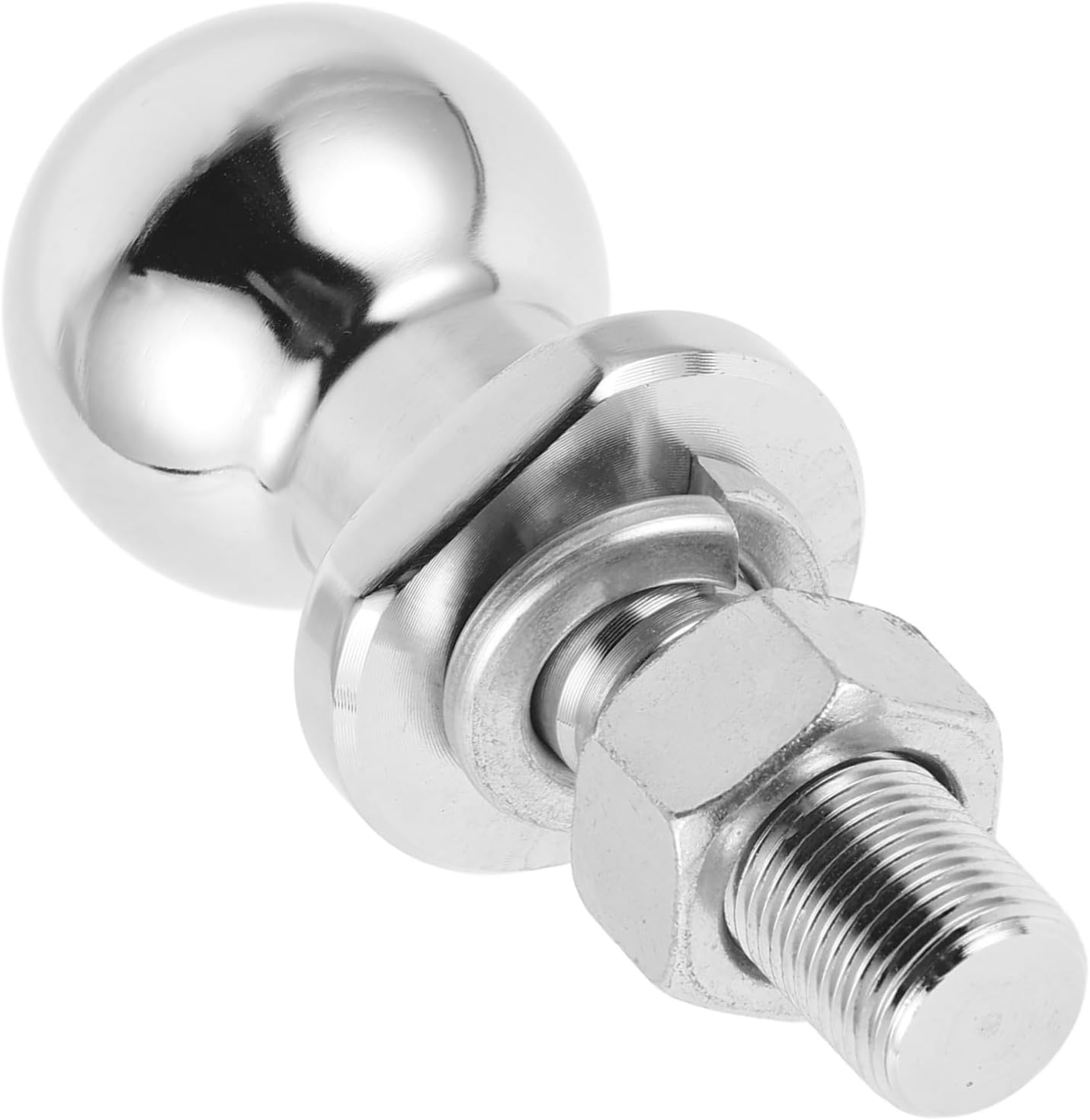 Heavy Duty Chrome Steel Trailer Ball Hitch Load Capacity Tow Ball Replacement for ATV Lawn Mower Trailer Towing Connector Secure Fit