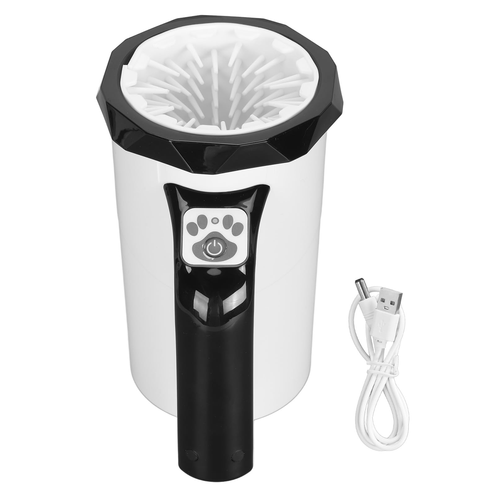 Generic Limpiador Automático de Patas de, Cerdas de Silicona Suaves y Eficientes, Funcionamiento Potente para Dueños de Mascotas en Movimiento (blanco negro)