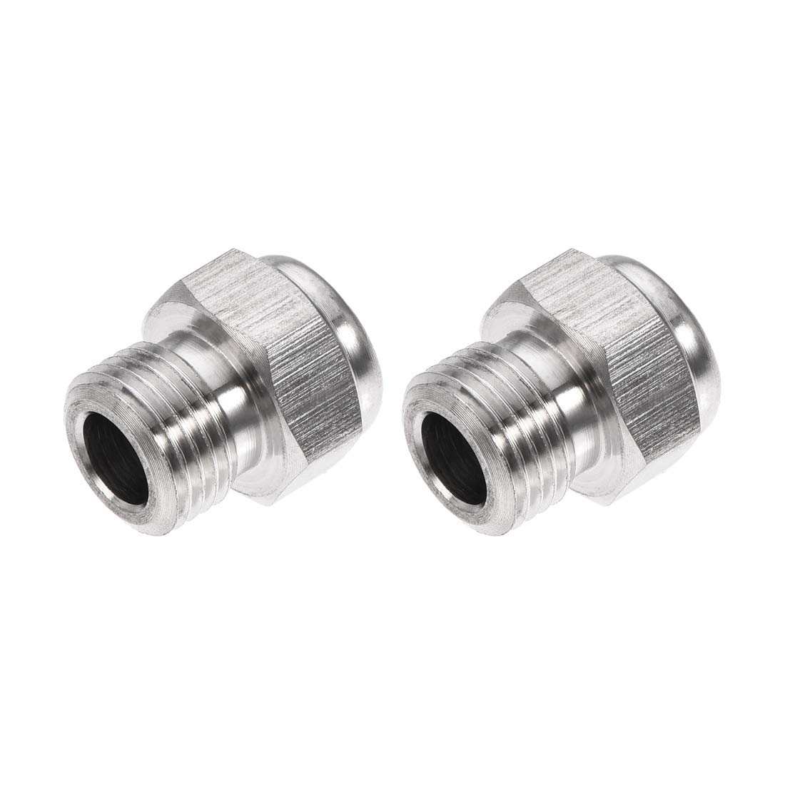 uxcell Exhaust Muffler G1/8 Male Thread Strainer Stainless Steel Breather Pneumatic Air Flat Muffler 2pcs-picture-12
