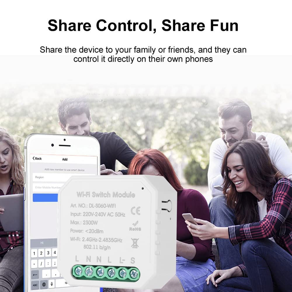 Smart Curtain Switch Module, Mini Remote Control with Timing Function, Compatible with Home, Tuya App Operated for Home Automation (2#)