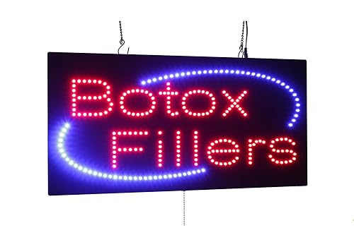 Botox Fillers Sign, 24"x12", 60x30cm, TOPKING, LED, Neon, Florescent, Signage,