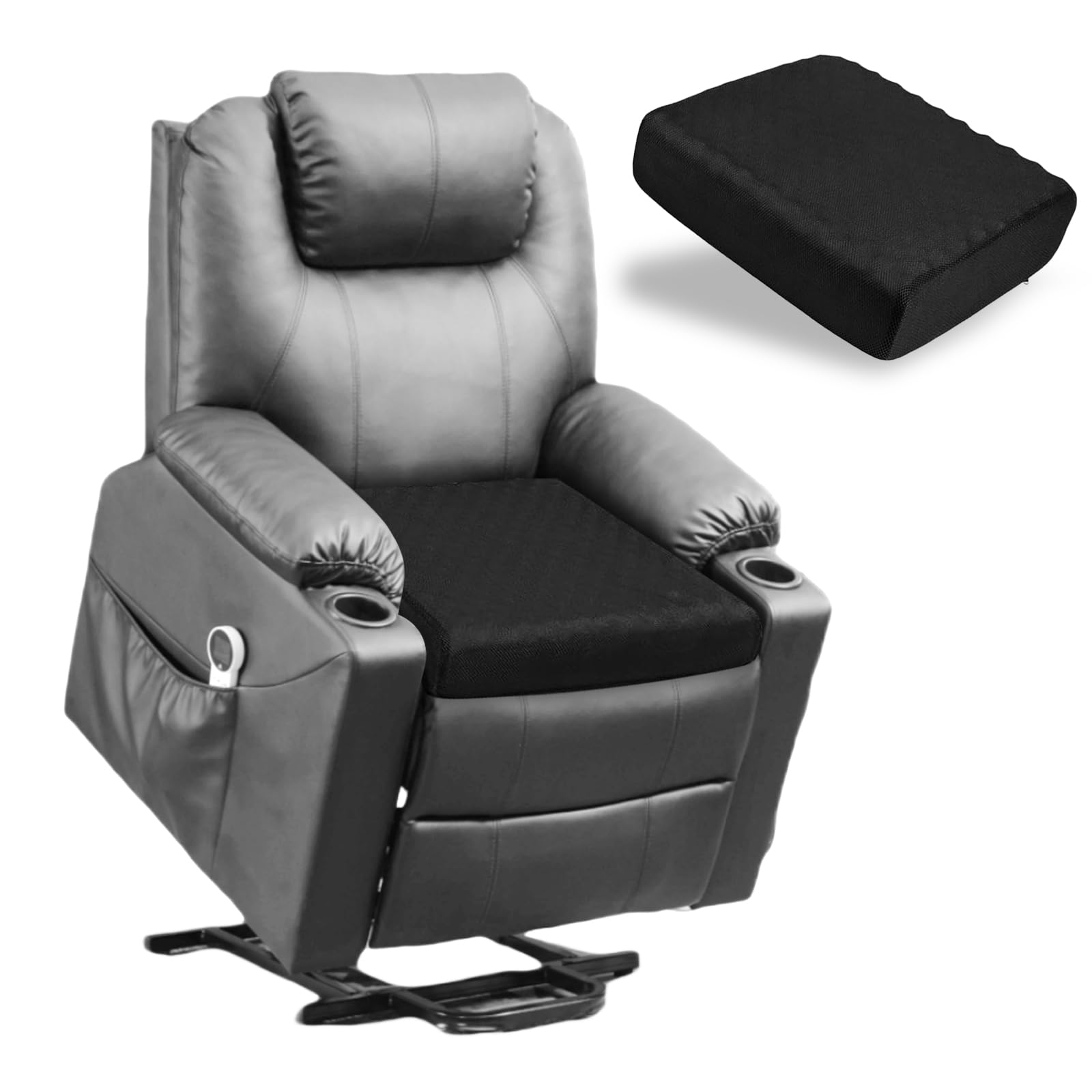 Coussin rehausseur épais en mousse à mémoire pour fauteuil et canapé 51x51cm