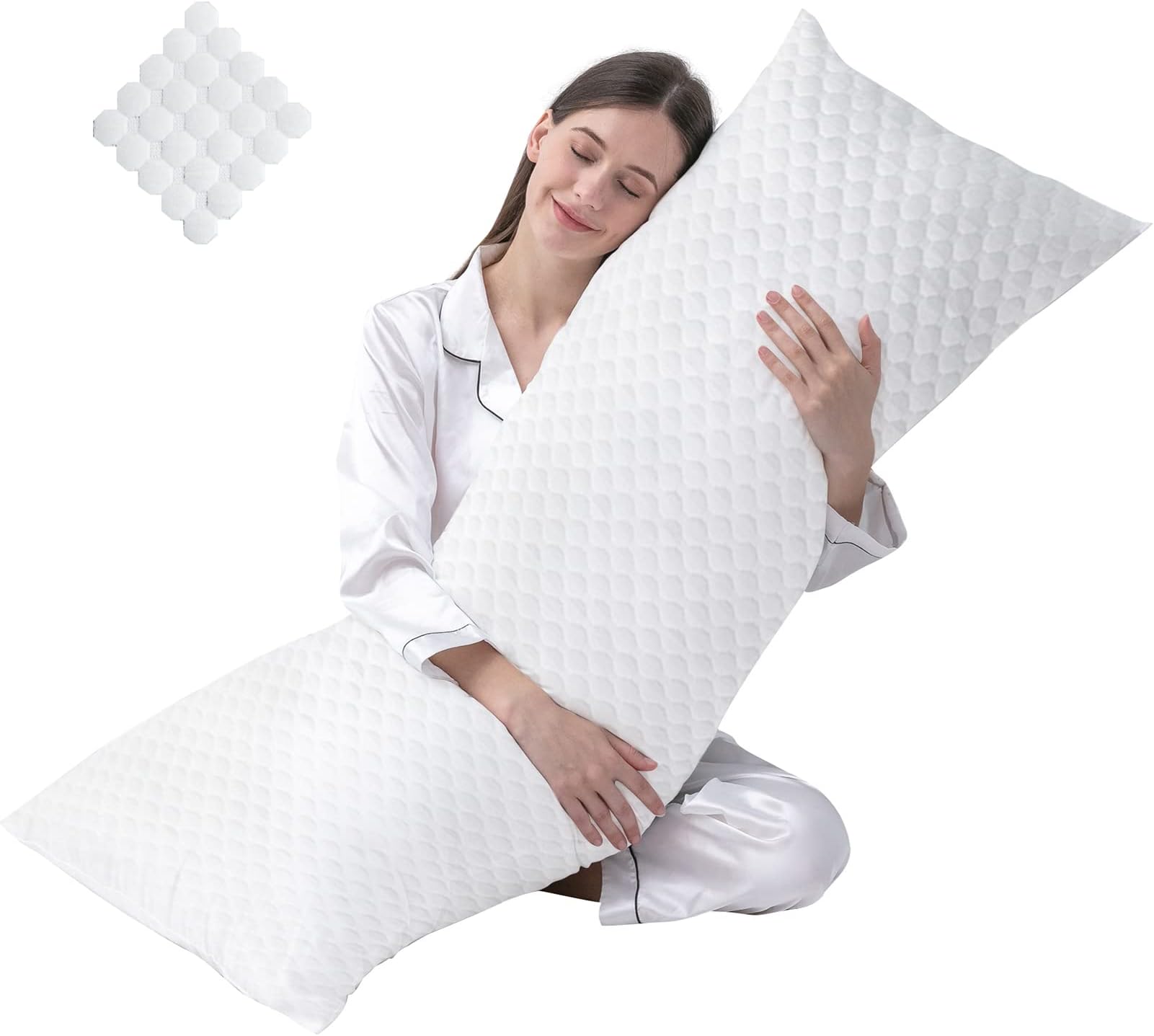DOWNCOOL Body Pillow for Sleeping Long Cuddle Pillow for Bed Adults Pregnant Women