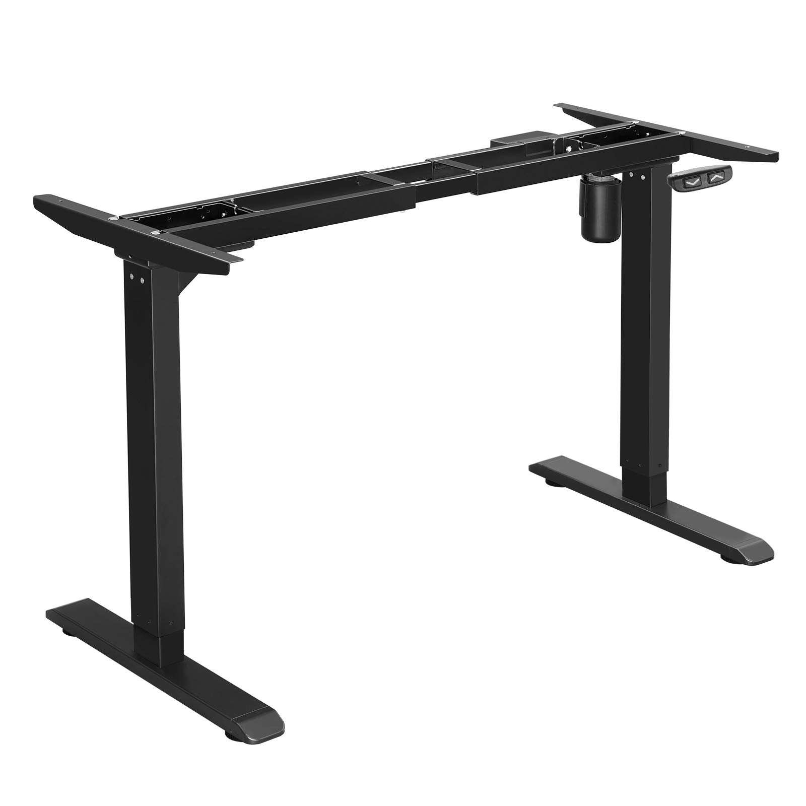 SONGMICS Support de Bureau électrique, Cadre de Table, Hauteur réglable en continu, Longueur réglable, en Acier, Noir LSD010B01