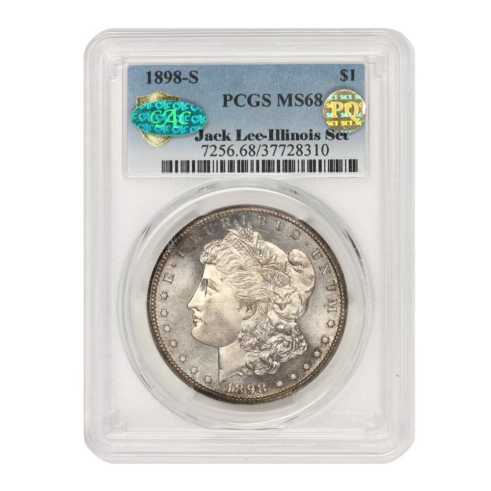 1898 S American Silver Morgan Dollar MS-68 PQ Approved Illinois Set by CoinFolio $1 MS68 PCGS/CAC