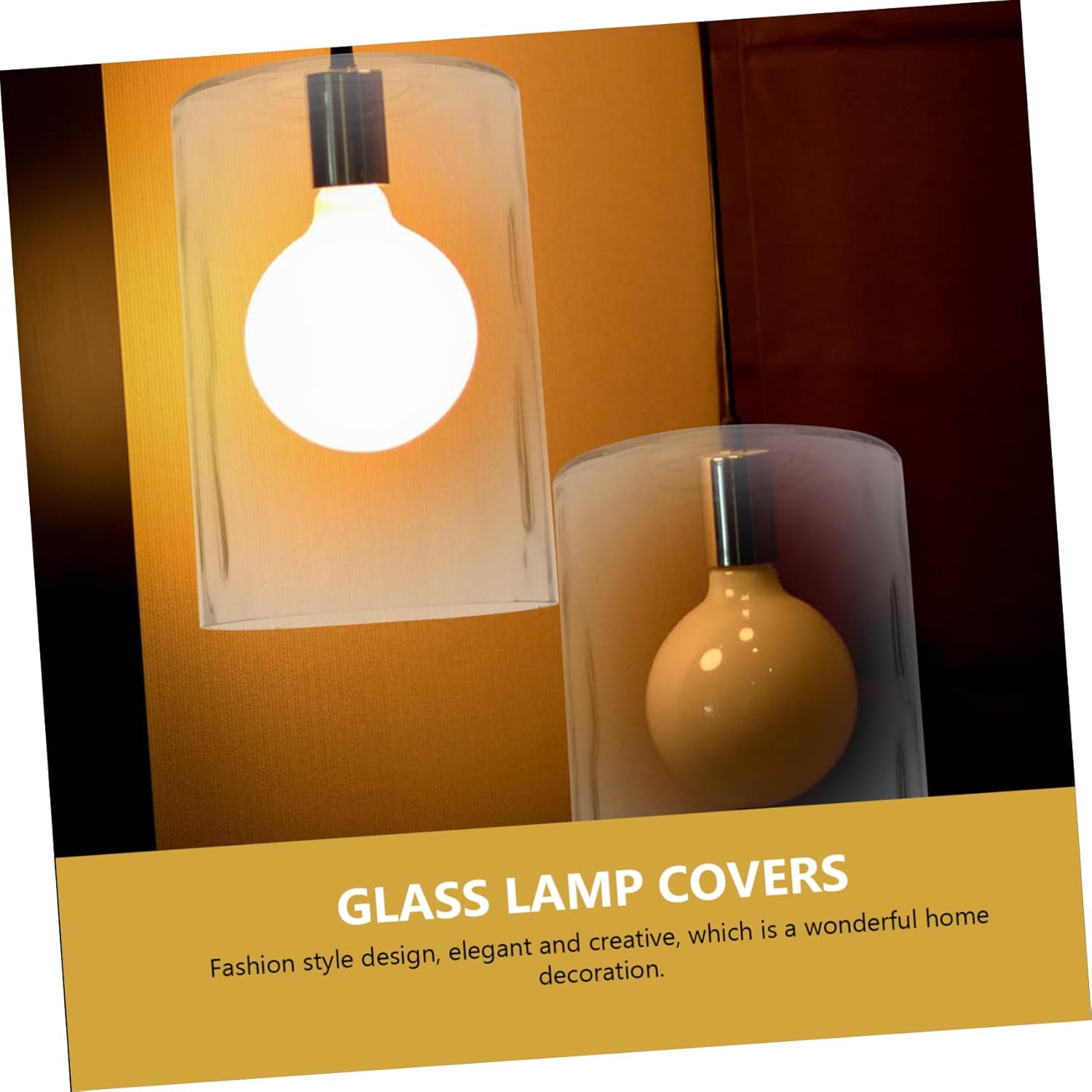 2Pcs Durable Stone Pattern Glass Lamp Shade Transparent Simple Design for Wall Floor Ceiling Fixtures Wear Resistant Replacement