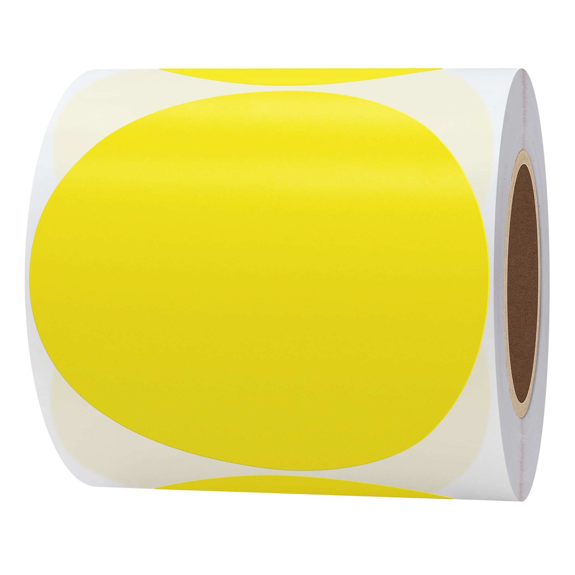 Hylabelest Round Direct Thermal Labels for UPC Barcodes Self-Adhesive Address Shipping Thermal Stickers (Yellow, 3 inch)