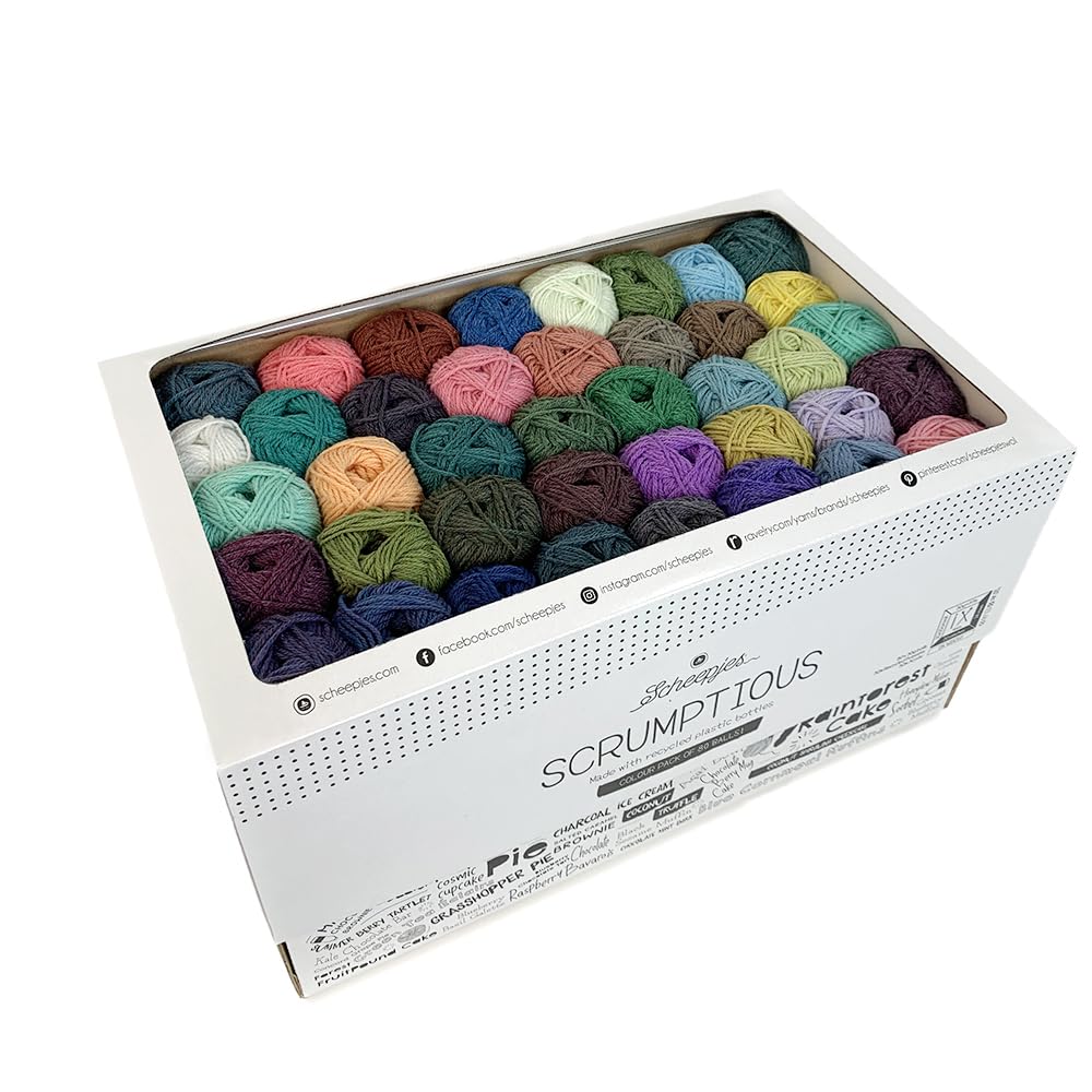 Scheepjes - Scheepjes Scrumptious Color Pack: tuffati nella creatività con 80 mini palle, 30 g ciascuna, che esplode con sfumature stimolanti