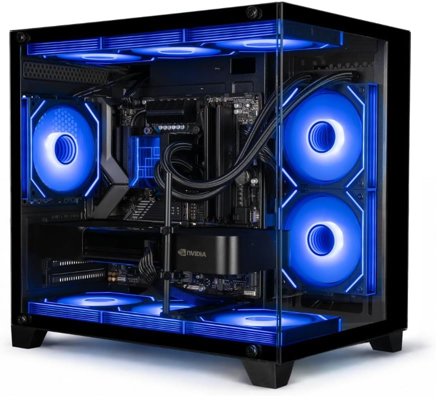 Panorama RTX 5080, 24-Core i9-14900KF, 32GB DDR5 RAM, 2TB Gen4 NVMe SSD, Liquid Cooled Gaming Desktop PC w/Windows 11 Pro, 3-Year Warranty, RGB Keyboard+Mouse, RJ45, Internal Wi-Fi 6E, 3X DP & HDMI