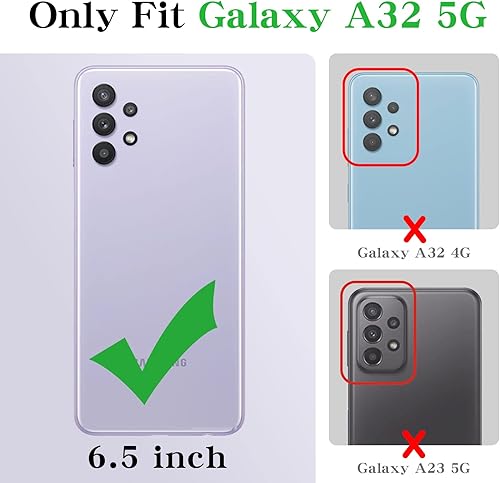 Miniatura 2 de Funda para Galaxy A32 5G, para Samsung Galaxy A32 5G, divertido diseño de perro lindo estilo animal de dibujos animados con correa de cordón,