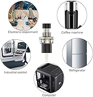 Vista 5 de Momentary Push Button Switch, 1A 250VAC SPST Mini Pushbutton Switches Normally Open(NO) Black & Red Cap - 20pcs Negro&rojo