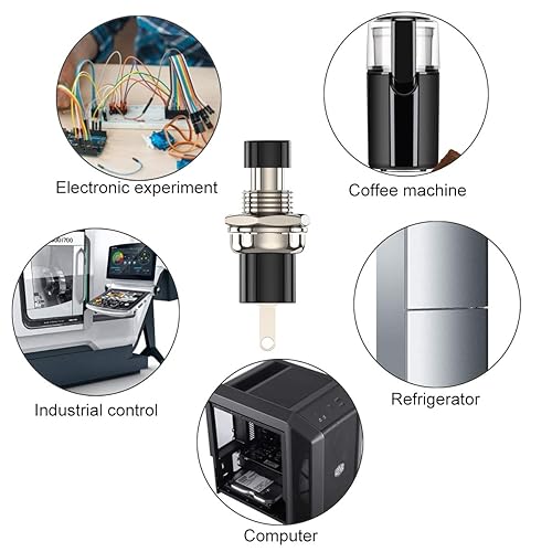 Miniatura 7 de DIYhz Interruptor de botón momentáneo, 1A 250VAC SPST Mini interruptores de botón normalmente abiertos (NO) tapa negra - 10 piezas