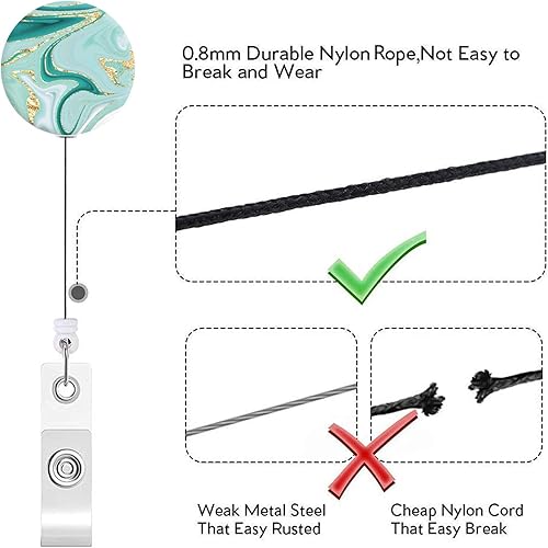 Miniatura 3 de Carrete retráctil para credenciales de enfermera, lindo nombre, carretes decorativos con clip en portatarjetas de identificación (paquete de 3